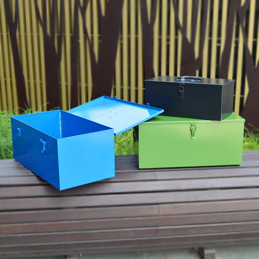 Ye Yu Hardware Tool Box Home Multifunctional Storage Box Car Iron Portable Electrician Stainless Steel Box Large Turnover Box Black 31*19*20 (Full Welding 1.0)