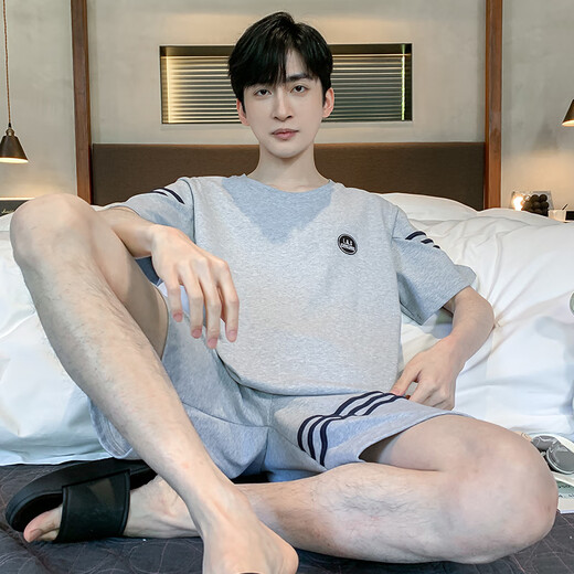 Pajamas de café Men's Men's Summer Cotton Shorts minces peut être porté à l'extérieur pour les vêtements de maison cool à taille plus décontractés.