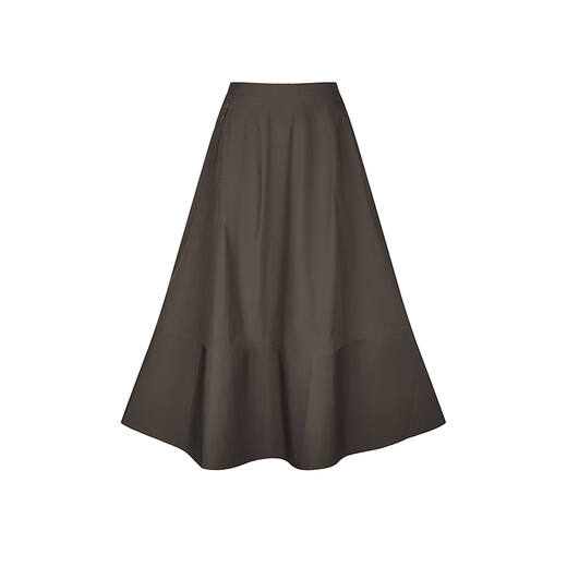 LESS【精工系列】春夏全棉半身裙高腰宽松长款气质伞裙2P5D11980 206深褐 XS