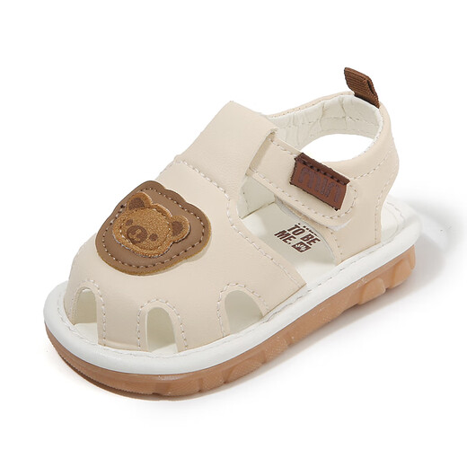 G.duck baby sandals for men and women 012 years old baby soft bottom non-slip toe cartoon sandals for toddlers 2025 new style 2506 beige inner length 11.5 cm 16