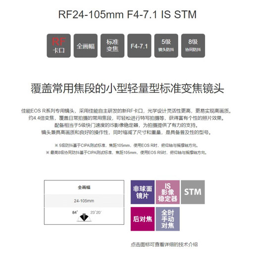 Canon RF 24-105mm F4-7.1 IS STM full-frame mirrorless camera lens standard zoom lens RF 24-105mm bonded warehouse fast next day delivery