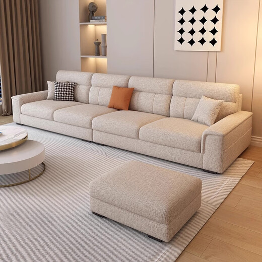 Jianxin fabric sofa living room 2025 new straight row small apartment sofa modern simple cotton and linen sofa F6688