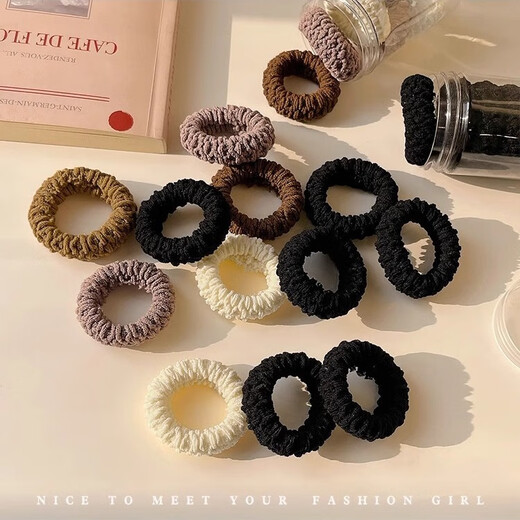 Demina High Ponytail Hair Rope Thick and Highly Elastic Hair Rope New High-End Tie Hair Band Women's Hair Wrap Bold Towel Ring Mixed Color (6 Pack)