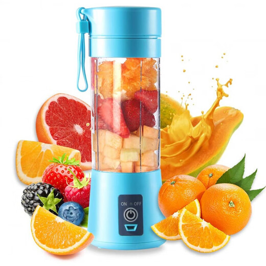 Internet celebrity wireless juicer household fruit cup mini portable juice cup USB rechargeable small juicer green (English color box English manual) 6 blades