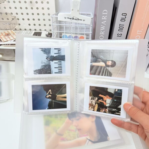 Photo frame, plastic-sealed photo album, plastic-sealed Polaroid movie ticket, train ticket, small card, postcard storage album, photo card album, 4/5/6/7-inch transparent inner page book, plastic-sealed/plasticized, can hold 4 inches, 20 pages, 80 sheets/snap