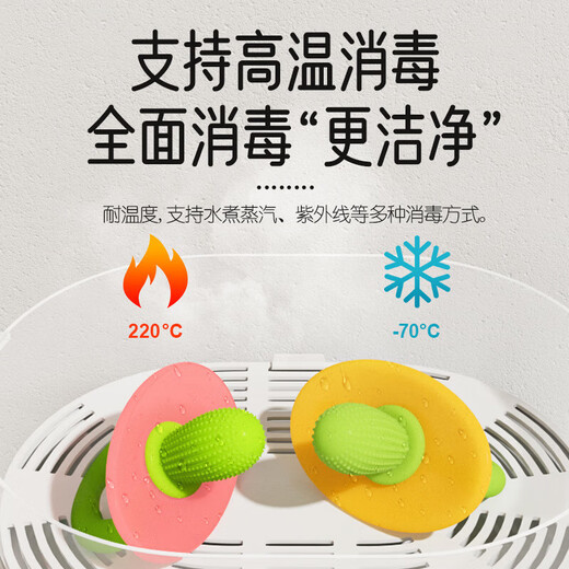 Cactus baby anti-eating hand teether baby chewing teething stick silicone baby pacifier teether blue and green + storage box cactus soothing teether - baby's favorite