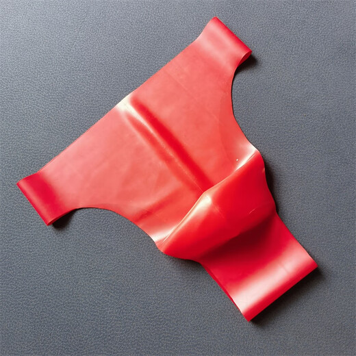 Zou Runan men's thong T-pants rubber seamless splicing concave and convex sexy one-piece latex underwear red, yellow, green, red, waist 65-75 cm