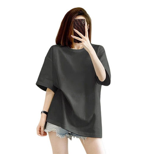 Camiseta de peso pesado de peso pesado de 500 g puros algodón de algodón puro hilo grueso de manga de manga corta marca de moda de tres clavijas [500 g pesado] oso negro 3xl recomendado 200-230jin [Jin iguala 0.5 kg]