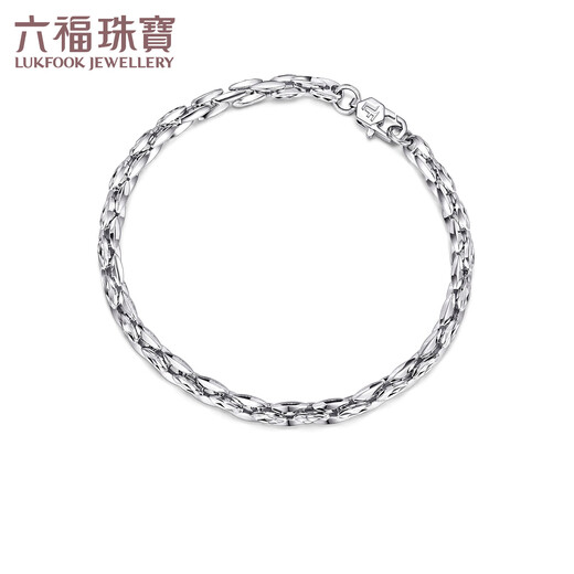 Lukfook Jewelry Platinum Bracelet Interlocking Plain Chain Platinum 950 Couple Gift Price Approximately 12.03g