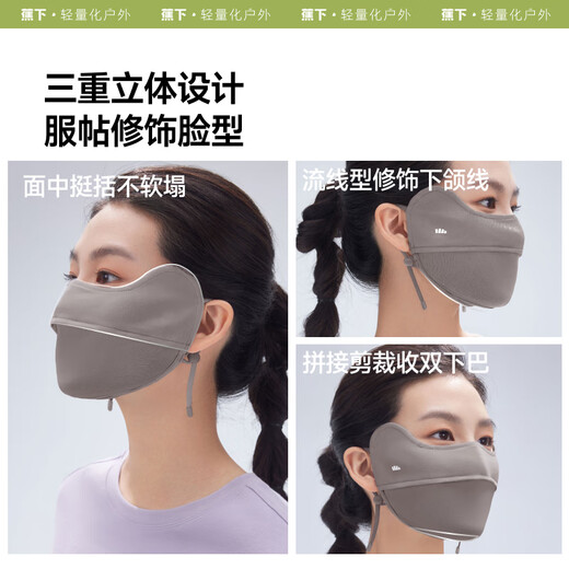 Beneunder Cooling Sun Protection Mask Women's Sun Protection Mask Face Protection Cycling Mask Line Face Gini Mandu Black