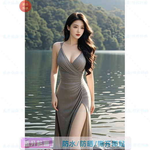 性感美女全光海报 性感纯欲风气质美女个性写真海报贴画出租屋家 A3886 高宽80*53 x 防水/防晒/自粘贴 x