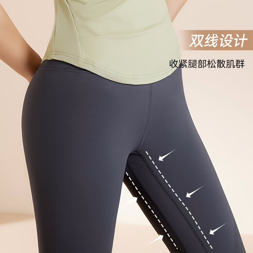 Yuji Morikami two-piece yoga clothing suit for women spring and summer fitness clothing running sports suit quick-drying Pilates training cycling clothing two-piece yoga clothing XL long-sleeved green + gray