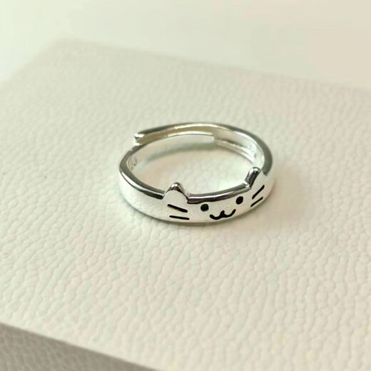 ARY Cat and Dog Diary Ring Female Kitten and Puppy Couple Ring Ins Niche and Beautiful Kitten Cat Ring + Puppy Dog Ring