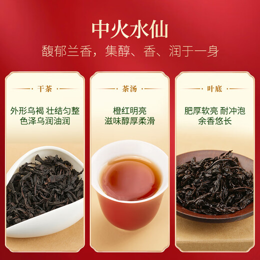 海堤（SEA DYKE）中茶乌龙茶武夷岩茶老枞水仙一级250g中火透明盒装口粮茶叶