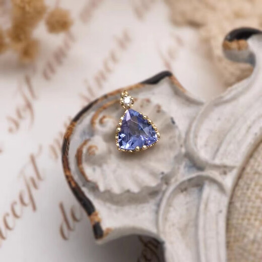 Tanzanite bracelet Japanese natural 18K gold plated light luxury amethyst pendant 925 clavicle chain Tanzanite necklace