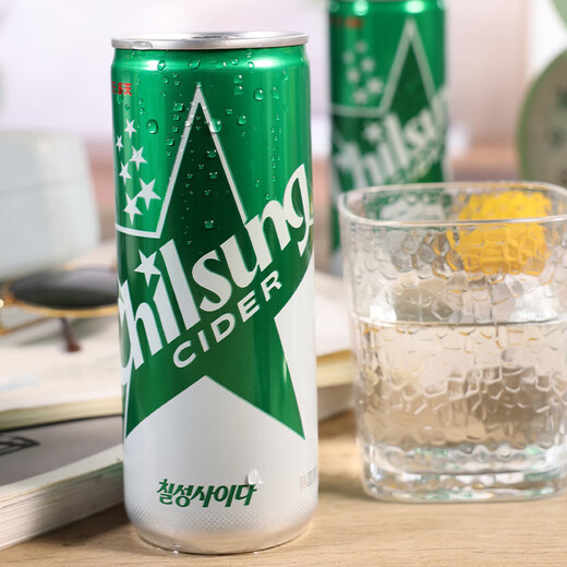 LOTTE Seven Star Ice Lemon Flavored Carbonated Soda Zero Fat Bubbles Refreshing Ice and Thirst-Quinifying Summer Must-Have Original from Korea