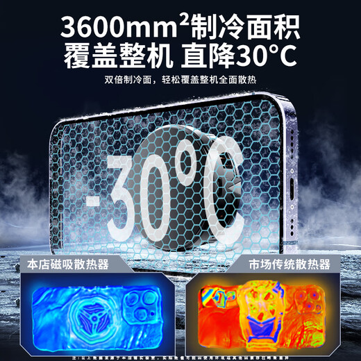 Li Hai No. 1 on the TOP list Mobile phone radiator magnetic live broadcast special tablet cooling artifact refrigeration semiconductor back clip game ipad suitable for Apple iqoo Black Shark Black Standard Model Semiconductor Refrigeration - Silent and Low Noise + Removable Back Clip