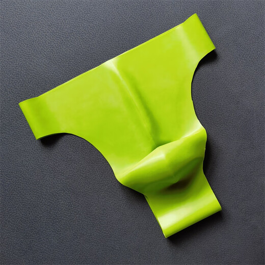 Zou Runan men's thong T-pants rubber seamless splicing concave and convex sexy one-piece latex underwear red, yellow, green, red, waist 65-75 cm