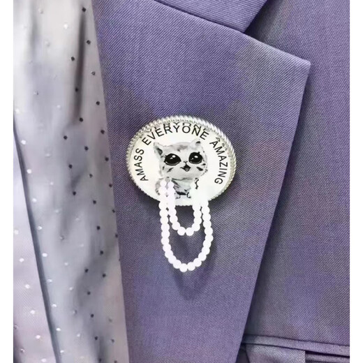 QUAMER gold store model 2025 new domestic authentic purchasing kitten brooch image corsage accessories as shown in the picture