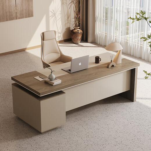 Mu Zhixiao desk boss desk office modern simple office furniture single executive desk president manager supervisor desk 1.6 meters desk + chair