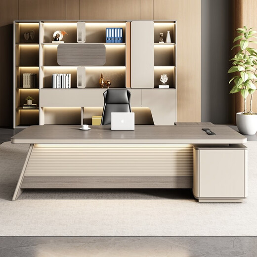 Guiqiu boss desk light luxury high-end young president executive desk desk and chair combination simple modern executive manager desk gold 2-meter single cabinet boss desk + boss chair