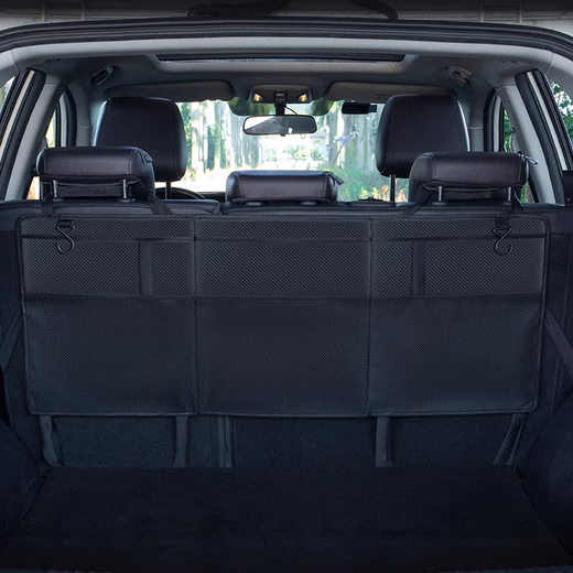 德国品质汽车椅背收纳袋挂袋网兜车内收纳后排置物车载E 连体网布袋款(牛津布)黑色