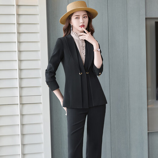 Purple charming high-end suit suit for women 2025 spring and autumn new style professional temperament formal goddess style suit fake two-piece jacket blue suit 3XL (recommended 130-140 Jin Jin equals 0.5 kg)