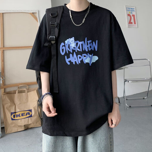 Gtyuwvg [9859 человек собирают] Pure Cotton Men's Men's Men's Summer New Fut Fot Fort Fort Fort Ins Ins Hong Kong Student Student White футболка [Snoopy Puppy] S