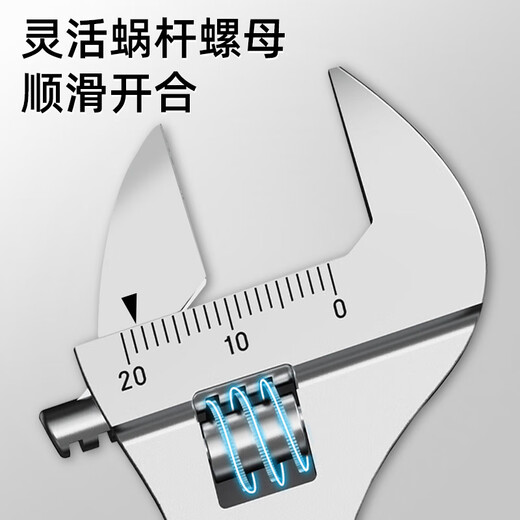 Factory No. 1 6-inch adjustable wrench set tool universal live wrench large opening multi-functional bathroom adjustable wrench light handle