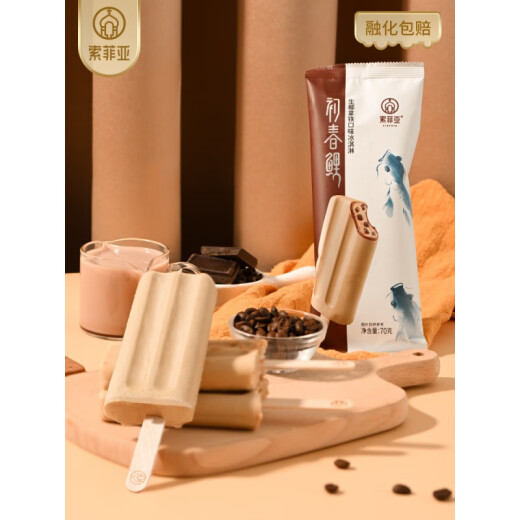 索菲亚冰淇淋初春鲤系列生椰拿铁口味冰淇淋零食雪糕解馋 生揶拿铁*15(1050g)