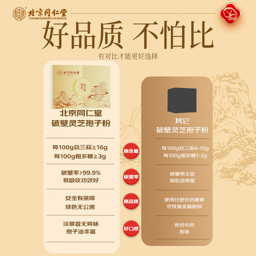 内廷上用北京同仁堂 破壁灵芝孢子粉120g 增强免疫力保健品送礼看病人术后