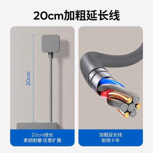 奥多朗扩展插座带线插排转换器大功率插板排插多功能接线板拓展式插座 白色右接线-三开21孔扩展插座
