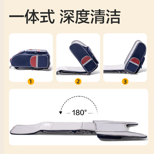 得力（deli）小学生护脊书包男女孩大容量减负背包BB161升级款 1-3年级蓝色