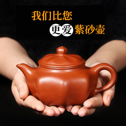 Hidden Pot World Yixing Zisha Pot Famous Purely Handmade Raw Mineral Red Clay Kung Fu Teapot Set Eight-sided Exquisite Pot