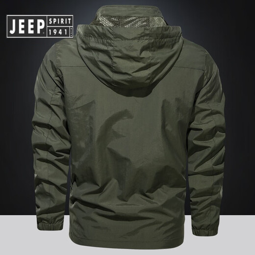 Jeep Spirit Jeep Herbst Casual Herren-Outdoor-Jacke großer Größe Solid Farbe Lose Fleece Jacke mittleren und jungen Menschen wasserdichtes Militärgrün 1391 XL