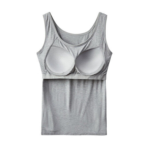 XCFREHT【1484次回购】莫代尔女吊带背心一体式聚拢带胸垫长款透气舒适修 背心款【黑色+肤色】两件 L 建议【105-120斤】