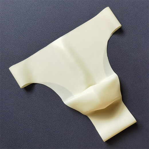 Zou Runan men's thong T-pants rubber seamless splicing concave and convex sexy one-piece latex underwear red, yellow, green, red, waist 65-75 cm