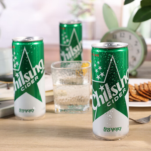 LOTTE Seven Star Ice Lemon Flavored Carbonated Soda Zero Fat Bubbles Refreshing Ice and Thirst-Quinifying Summer Must-Have Original from Korea