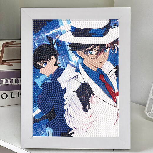 Super Bild 2025 Neues X Detective Conan Diamond Aufkleber handgefertigtes DIY -Material Pack Kinderspielzeug Jungen Aufkleber Malerei 7374 Werkzeuge + Kunststoffrahmen
