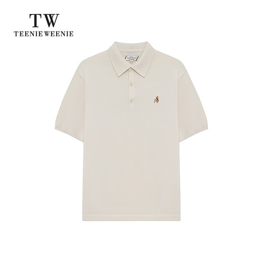 Teenie Weenie Bear Suéter para hombre 2025 Verano Nuevo Perezoso Casual Vacaciones Viajes POLO Manga corta Marfil M