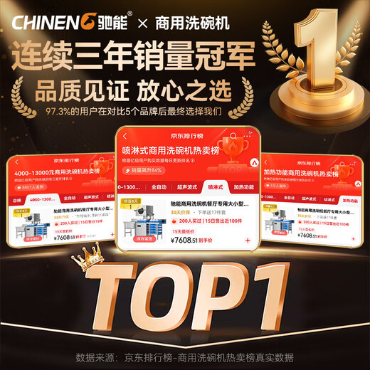 Chineng commercial dishwasher for restaurants, large and small hotels, school canteens, fully automatic dishwashers, hotel kitchens, catering noodle restaurants, large-capacity lift-type dishwashing and cup washing machines, entrepreneurial upgrades, free maintenance + live water circulation + national standard 304 + new customer gifts