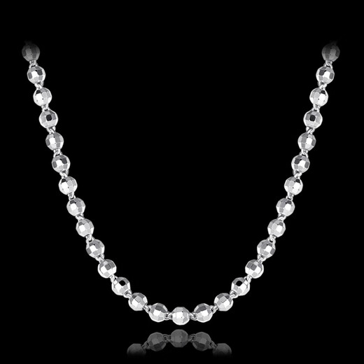 MZMZ platinum necklace men's pt950 platinum clavicle chain personalized hip-hop decoration Valentine's Day birthday gift for boyfriend Light luxury ball chain - width 5mm chain length 55cm (gift box)