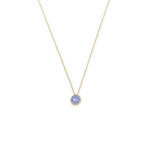 Fat Donglai quality Japanese natural tanzanite plated 18K gold light luxury amethyst Akado Valentine's Day gift natural tanzanite necklace