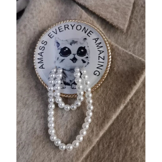 QUAMER gold store model 2025 new domestic authentic purchasing kitten brooch image corsage accessories as shown in the picture