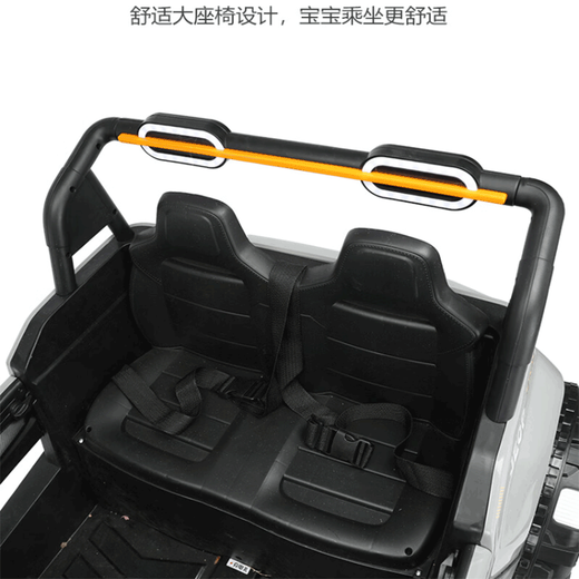 Kangshuai Aibeimei super large parent-child children's electric car four-wheeled children's toy car can sit adults and two babies four-wheel drive remote control car luxury gray 12V7A battery + hard seat and hard wheels