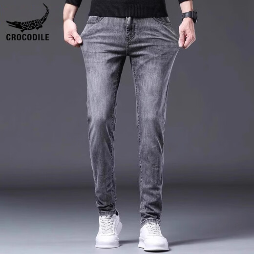 CHOGATH CHOGATH CROCODILE crocodile shirt brand 2025 new men's jeans summer trendy brand slim leg trousers casual pants men 1048 black 28 90-105Jin Jin equals 0.5 kg