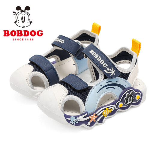 Babudou children's shoes summer breathable baby shoes boys toddler shoes children's toe sandals 105352043 navy blue/m 24