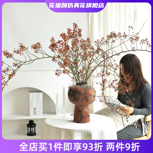 Wen Shi Ou Shan Return natural plant dried flower bouquet living room decoration wabi-sabi wind flower arrangement dry branches decorative ornaments dry branches Shan Return Light Branch No Fruit 3 dried flowers 100-115c