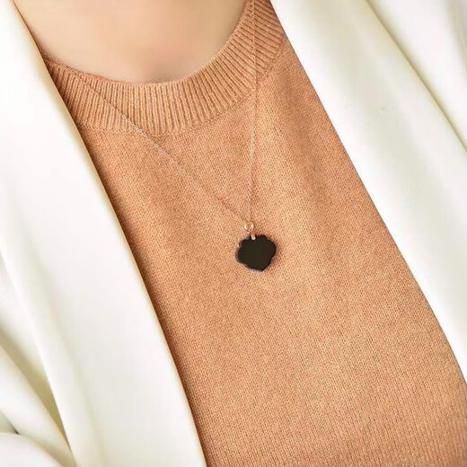 Lierui Natural Xinjiang Hotan Mo Jade Ping An Ruyi Lock Pendant Clavicle Chain 18k Gold Inlaid Women's Necklace Pendant