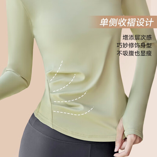 Yuji Morikami two-piece yoga clothing suit for women spring and summer fitness clothing running sports suit quick-drying Pilates training cycling clothing two-piece yoga clothing XL long-sleeved green + gray